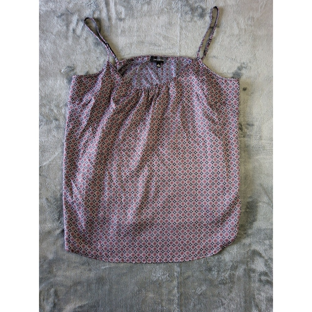 NWT The Limited XL Cami‎ Geometric Red Blue 100% Polyester Adjustable Strap Top